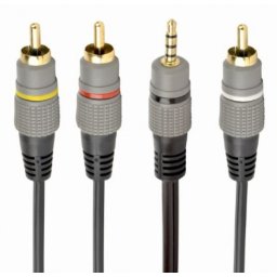 Audio-video kabl RJA 3.5 mm 4-pin na 3 x RCA, Gembird CCAP-4P3R-1.5M , 1.5m