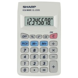 Kalkulator džepni 8 mesta Sharp EL-233S beli blister