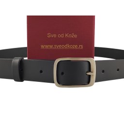 Crni ženski kaiš od boks kože