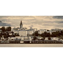 Pogled sa pristanista Sepia, uramljena slika 50x100 cm