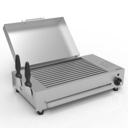 Električni roštilj inox sa poklopcem HOME S