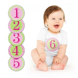 Pearhed Baby Milestone stikeri po mesecima za bebe - roze