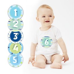 Pearhed Baby Milestone stikeri po mesecima za bebe - plavi