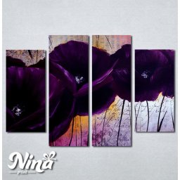 Slike na platnu Ljubičasti apstrakni cvet Nina257_4