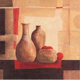 Zemljane posude, uramljena slika 50x50cm