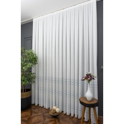 Zavesa Lanena tirkiz pruge