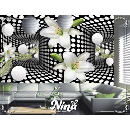 Foto tapet 3d beli ljiljani Tapet217