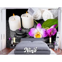 Foto tapet Wellness spa Ljubičasta orhideja Tapet243