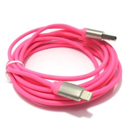USB data kabal METAL za Iphone lightning 3m roze
