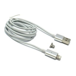 USB data kabal MAGNETNI 2in1 za Iphone lightning/micro srebrni 1m