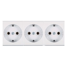 Dvopolna utičnica 2M+2M+2M bela