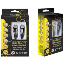 STARK kabl HDMI M-M, pozlaćen 4K(Ultra HD), metalno kućište, podržava 3D, 3m