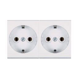 Dvopolna utičnica 2M+2M bela