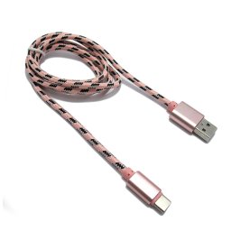 USB data kabal BRAID Type C roze