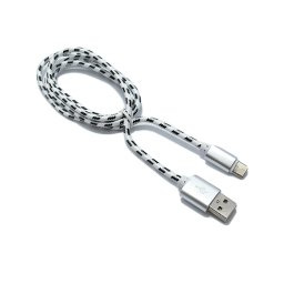 USB data kabal BRAID Type C srebrni
