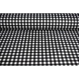 Pamučno platno kockice crno bele