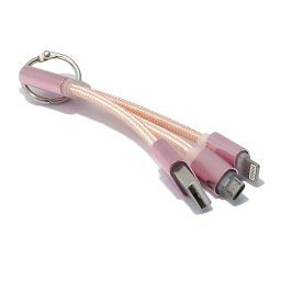 USB kabal TAG 2in1 za Iphone lightning/micro USB roze
