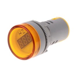 LED frekvencmetar 20-75Hz 22mm žuti