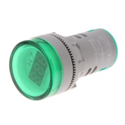 LED frekvencmetar 20-75Hz 22mm zeleni