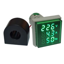 LED ampermetar/voltmetar/frekvencmetar 22mm zeleni