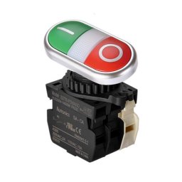 Taster blok S2TR-P3WABLM, NO/NC,sa LED indikacijom 110-220Vac,crveno/zeleni, 6A 250Vac IP50 Autonics