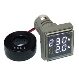 LED ampermetar/voltmetar 22mm beli