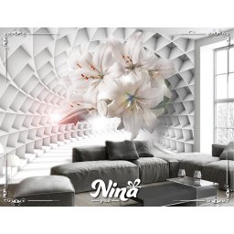Foto tapet 3d Beli ljiljani Tapet267