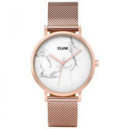 Ženski cluse la roche marble roze zlatni ručni sat sa roze zlatnim pancir kaišem ( cl40007 )