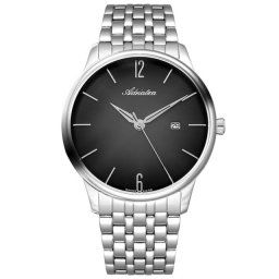 Muški adriatica moonphase crni srebrni elegantni ručni sat sa srebrnim metalnim kaišem ( a8269.5156q )