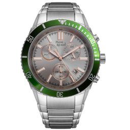Muški pierre ricaud chronograph tachymeter sivi roze zlatni sportski ručni sat sa metalnim kaišem ( p97029.51r7ch )
