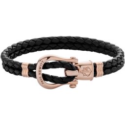 Paul hewitt phinity roze zlatno sidro crna kožna narukvica s ( ph-fsh-l-r-b-s )