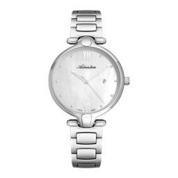 Ženski adriatica essence srebrni beli elegantni ručni sat sa srebrnim metalnim kaišem ( a3735.518zq )