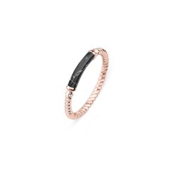 Paul hewitt rope starboard black marble roze zlatni prsten od hirurškog Čelika 52 ( ph-fr-rop-bm-r-52 )