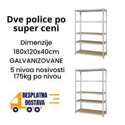 Dve police po super ceni -180x120x40cm, 5x 175kg