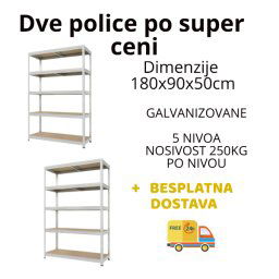 Dve police po super ceni 180x90x50cm, 5x250kg