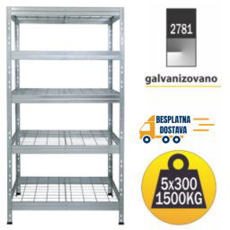 Metalna žičana polica 180x90x45cm, 5x300kg