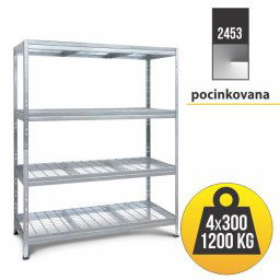 Metalna žičana polica RIVET 180x120x45cm 4x300 kg