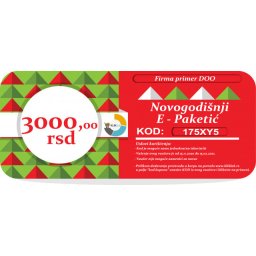 Novogodišnji E-Paketić Vaučer 2 x 3000 din