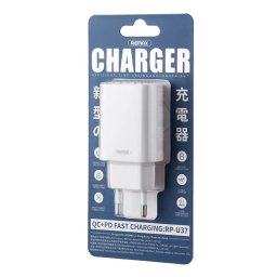 Punjač 18W za mobilni USB plus USB Type C QC 3.0, Remax RP-U37