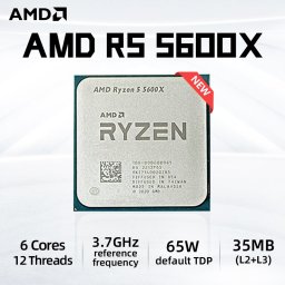 CPU AMD Ryzen 5 5600X, 3.7GHz (4.2 GHz), 6C/12T, 32MB L3, 7nm, 65W, AM4, tray