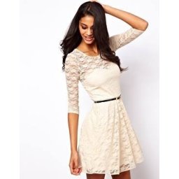 Bela cipkica haljina