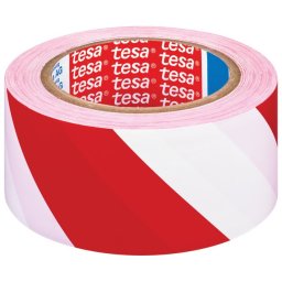 Selotejp – Traka za označavanje lepljiva 50mm/33m pvc Tesa tesaflex® 60760-92 belo-crvena - 4042448096593