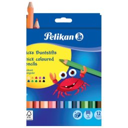 Drvene bojice 12 boja+rezač jumbo Pelikan 700160 blister