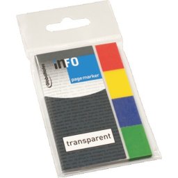 Page Marker, transparent+colour tip, 20x50mm, 4x40 listića Info Notes