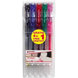 Gel roler E-2185 Crystaljelly 0,7mm, set 1/5 Edding sortirano