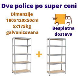 Dve police po super ceni 180x120x50cm, 5x175kg galva