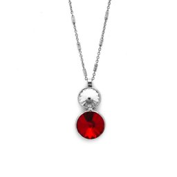Ženski victoria cruz basic double light siam lančić sa swarovski crvenim kristalom ( a2177-49g )