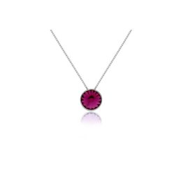 Ženski victoria cruz basic l fuchsia lančić sa swarovski roze kristalom ( a2417-39g )