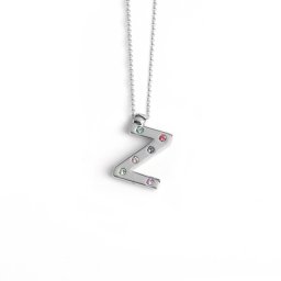Ženski victoria cruz letter "z" multicolor lančić sa swarovski kristalima ( a3646-zhg )