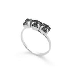 Ženski victoria cruz celine tree minis silver night prsten sa swarovski sivim kristalom ( a3246-71a )